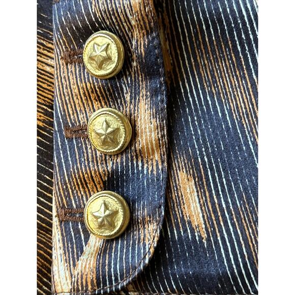 ESCADA VINTAGE black grey circle chain PRINT 38 10-12 Germanlong slv gold button - Picture 10 of 12